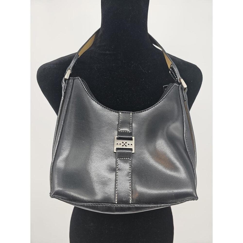 Vintage Emilie M Purse Black Leather Hand Bag Women's Mini Shoulder Bag